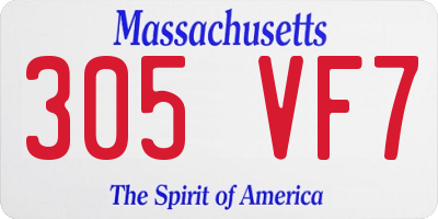 MA license plate 305VF7