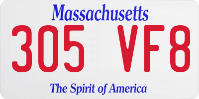 MA license plate 305VF8
