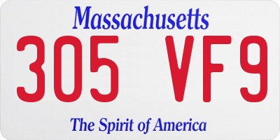 MA license plate 305VF9