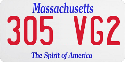 MA license plate 305VG2