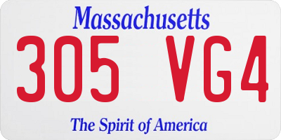 MA license plate 305VG4