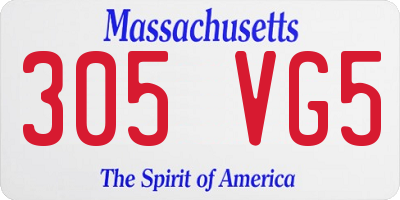 MA license plate 305VG5