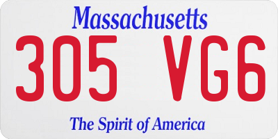 MA license plate 305VG6