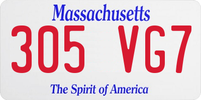 MA license plate 305VG7