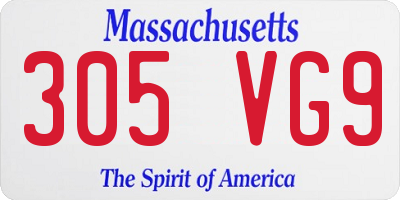 MA license plate 305VG9