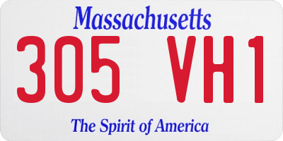 MA license plate 305VH1