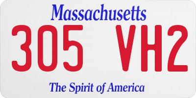 MA license plate 305VH2