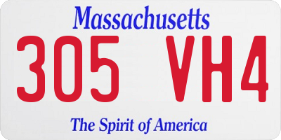 MA license plate 305VH4