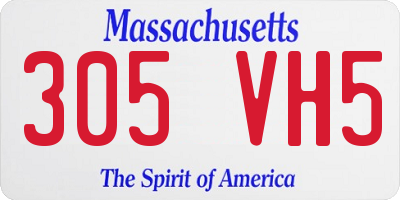 MA license plate 305VH5