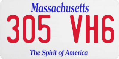MA license plate 305VH6