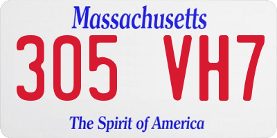 MA license plate 305VH7