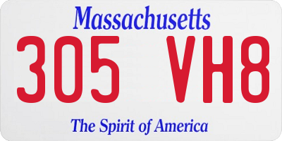 MA license plate 305VH8