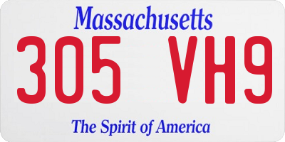 MA license plate 305VH9