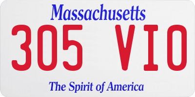 MA license plate 305VI0