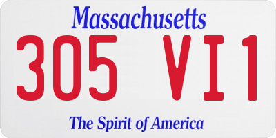 MA license plate 305VI1