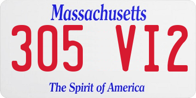 MA license plate 305VI2