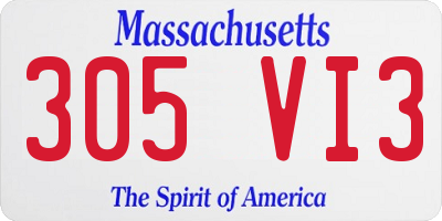 MA license plate 305VI3