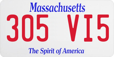 MA license plate 305VI5
