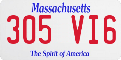 MA license plate 305VI6