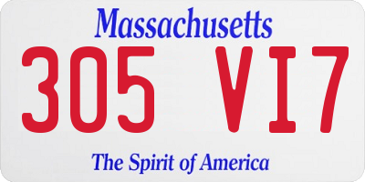 MA license plate 305VI7