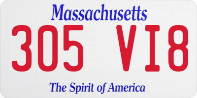 MA license plate 305VI8