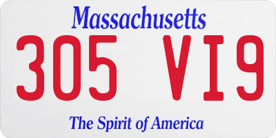 MA license plate 305VI9