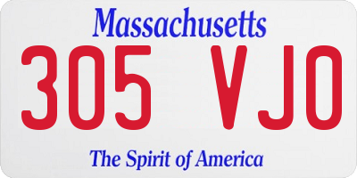 MA license plate 305VJ0