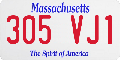 MA license plate 305VJ1