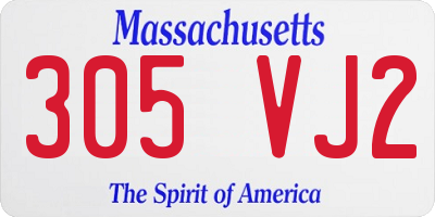 MA license plate 305VJ2