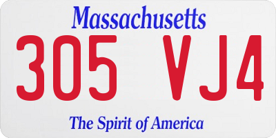 MA license plate 305VJ4