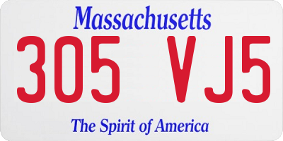 MA license plate 305VJ5