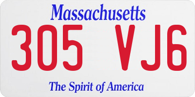 MA license plate 305VJ6