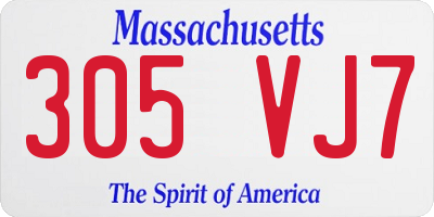 MA license plate 305VJ7