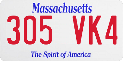 MA license plate 305VK4