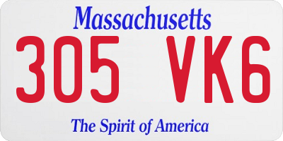 MA license plate 305VK6