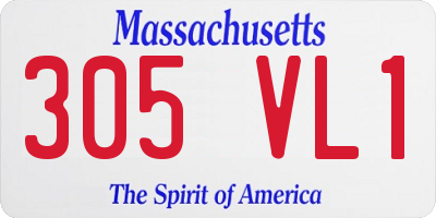 MA license plate 305VL1