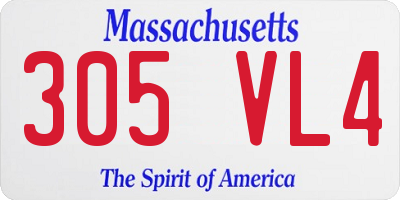 MA license plate 305VL4