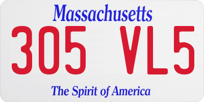 MA license plate 305VL5
