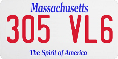 MA license plate 305VL6