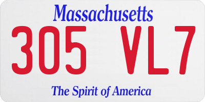 MA license plate 305VL7