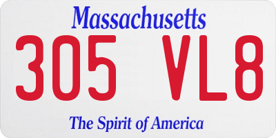 MA license plate 305VL8