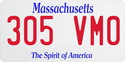 MA license plate 305VM0