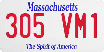 MA license plate 305VM1