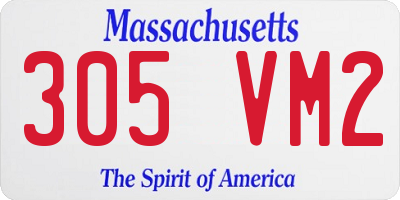 MA license plate 305VM2