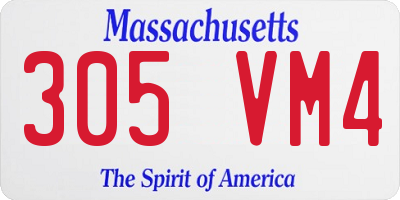 MA license plate 305VM4