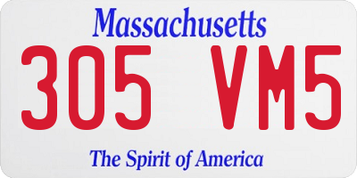MA license plate 305VM5