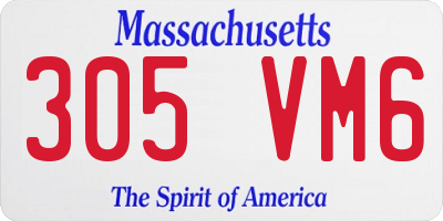 MA license plate 305VM6