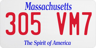 MA license plate 305VM7