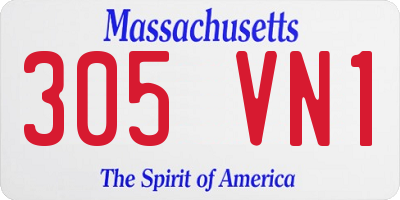 MA license plate 305VN1