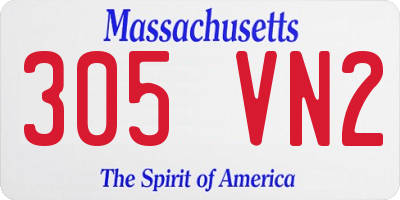 MA license plate 305VN2
